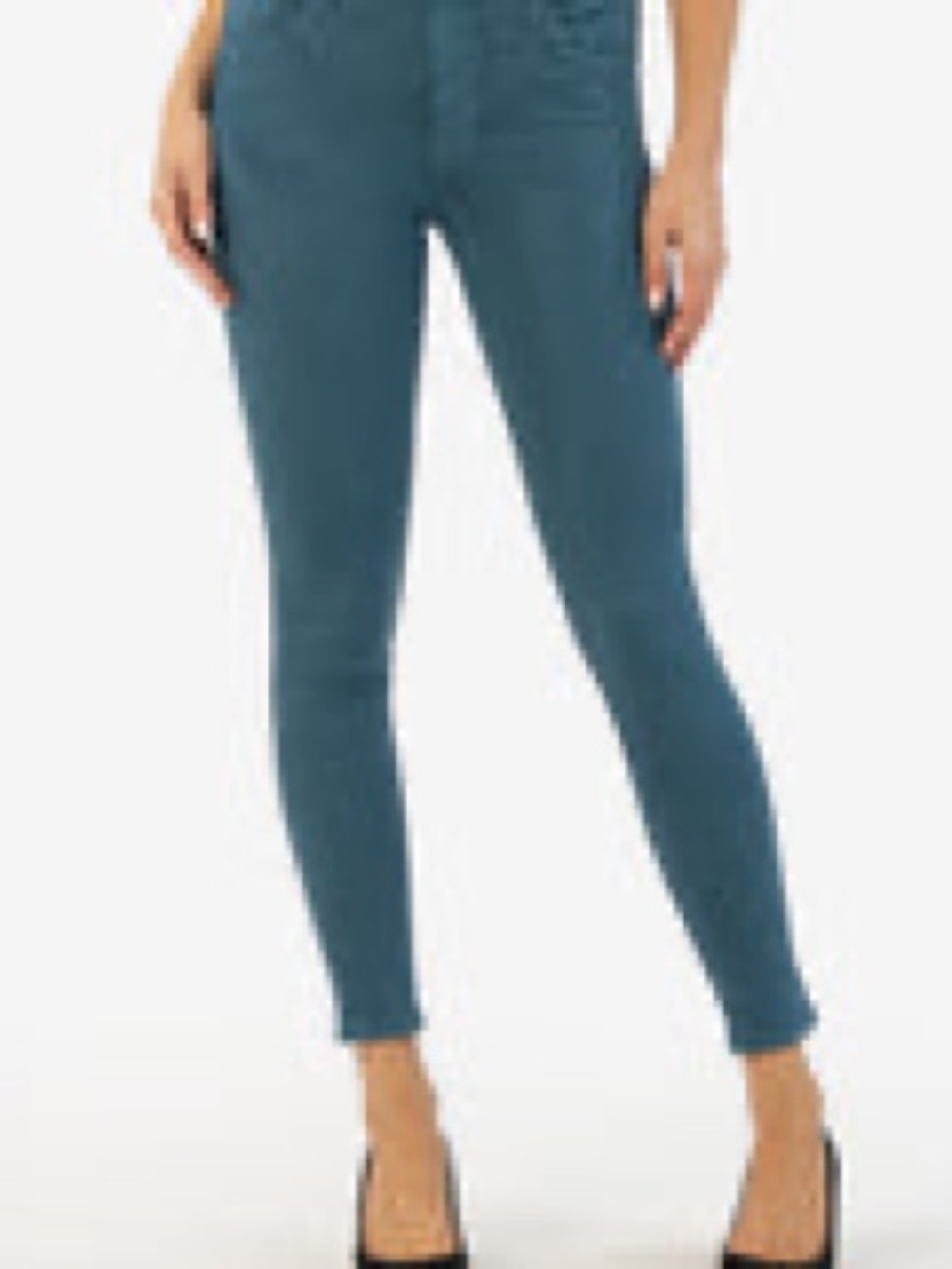 Kut from the Kloth High-Waisted Mia Skinny Jeans in Teal Blue